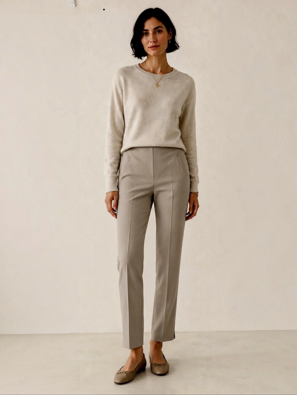 Chico's Fabulously Slimming Ponte Slim Ankle Pants Camel/Taupe Size 8 NWT